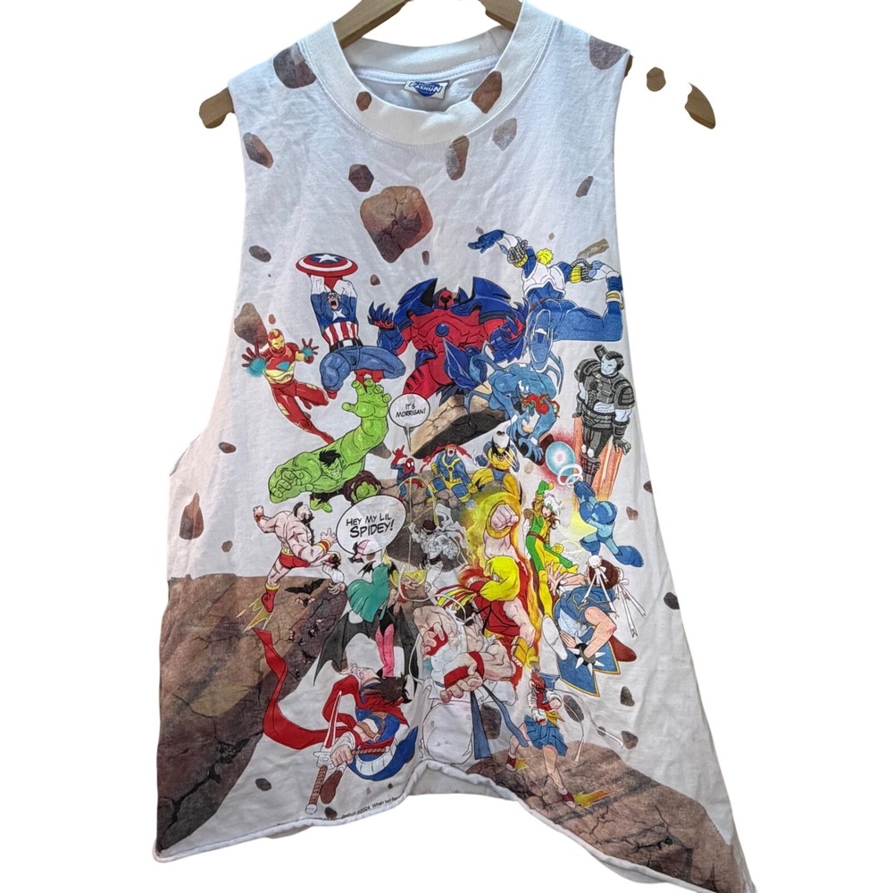 Bootleg Fashun Marvel vs Capcom Sleeveless Graphic T Shirt‎ Men Large Vintage